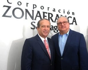 El presidente del Senado,  Reinaldo Pared Pérez y el empresario Miguel A.Lama.
