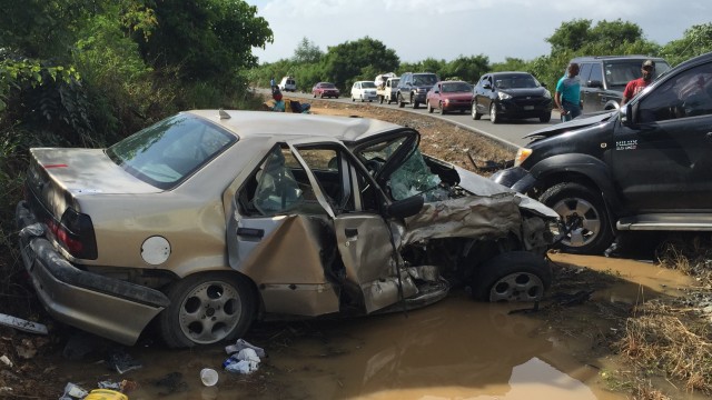 Condiciones en que quedó el carro accidentado.