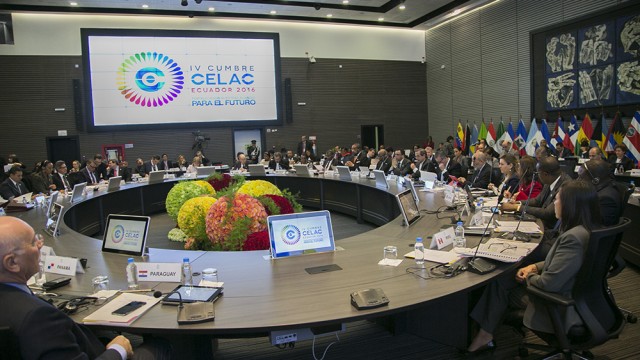 La cumbre de la CELAC se celebro en Quito, Ecuador.