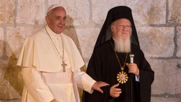 El  papa Francisco y el patriarca Kirill  reunidos en La Habana, Cuba.