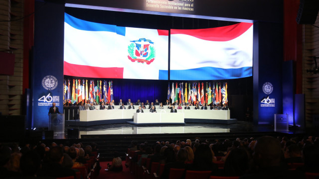 La asamblea de la OEA se desarrolla en el centro de convenciones de Santo Domingo.