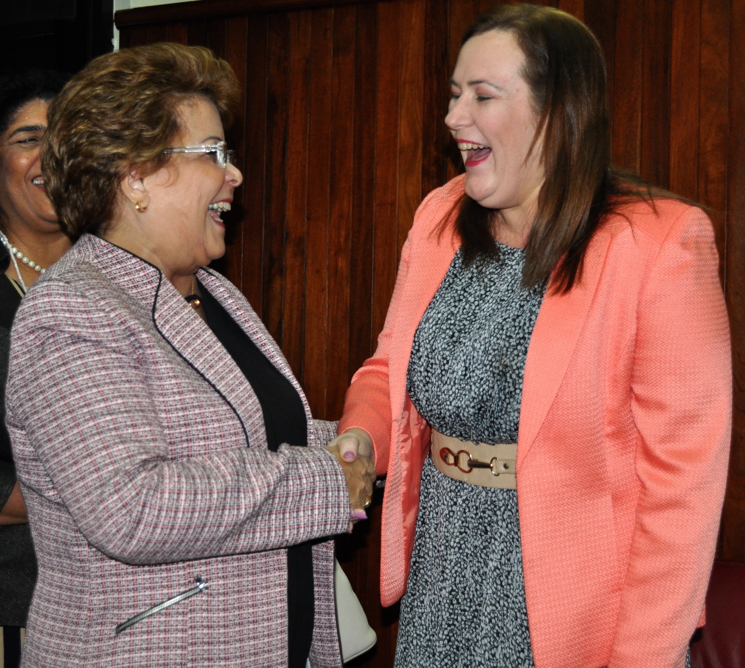 Alejandrina Germán junto a Janet Camilo, nueva ministra de la Mujer. 