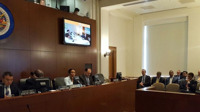 Luis Abinader estuvo presente durante era rendido el informe en la OEA.