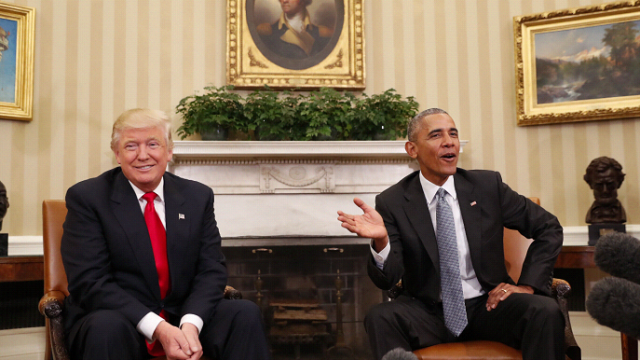 Trump y Obama en su primera reunión.