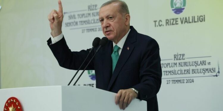 El presidente de Turquía, Recep Tayyip Erdogan, durante un acto de su partido, AKP - PRESIDENCIA DE TURQUÍA